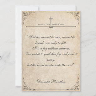 Sadness cannot be seen - Funeral Vintage Card