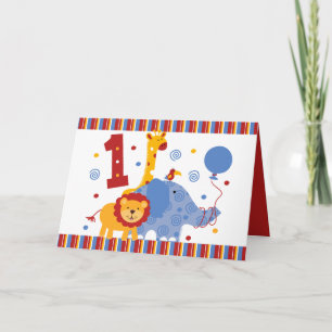 Safari 1st Birthday Custom Card
