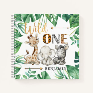 Safari 1st Birthday Guest Book Spiral Notebook