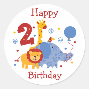 Safari 2nd Birthday Custom Sticker