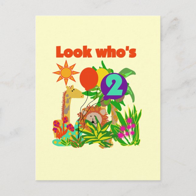 Safari 2nd Birthday T-shirts and Gifts Postcard (Front)