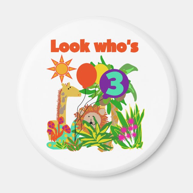 Safari 3rd Birthday  Tshirts and Gifts Magnet (Front)