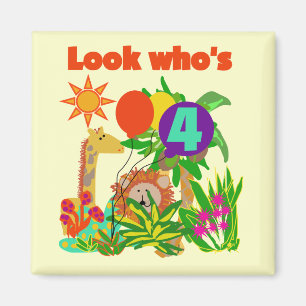 Safari 4th Birthday Tshirts and Gifts Magnet
