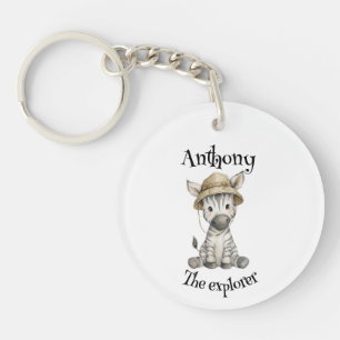 Safari Adventure Babies Cute Watercolour Animals Key Ring