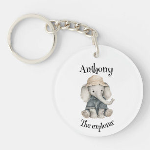 Safari Adventure Babies Cute Watercolour Animals Key Ring