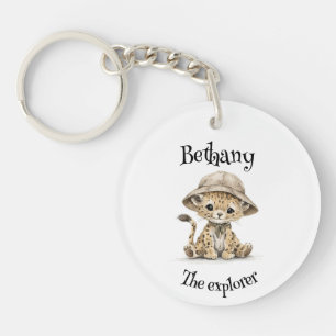 Safari Adventure Babies Cute Watercolour Animals Key Ring