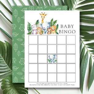 Safari Adventure Baby Shower Bingo Game Invitation