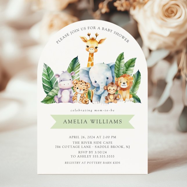Safari Adventure Baby Shower Invitation (Creator Uploaded)