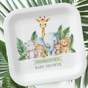 Safari Adventure Baby Shower Paper Plate