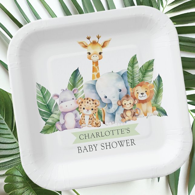 Safari Adventure Baby Shower Paper Plate (Creator Uploaded)