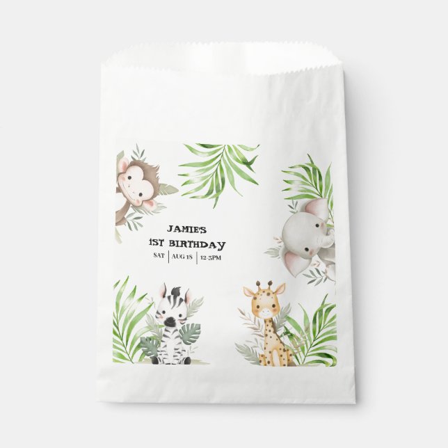 Safari Adventure Birthday Favour Bag (Front)