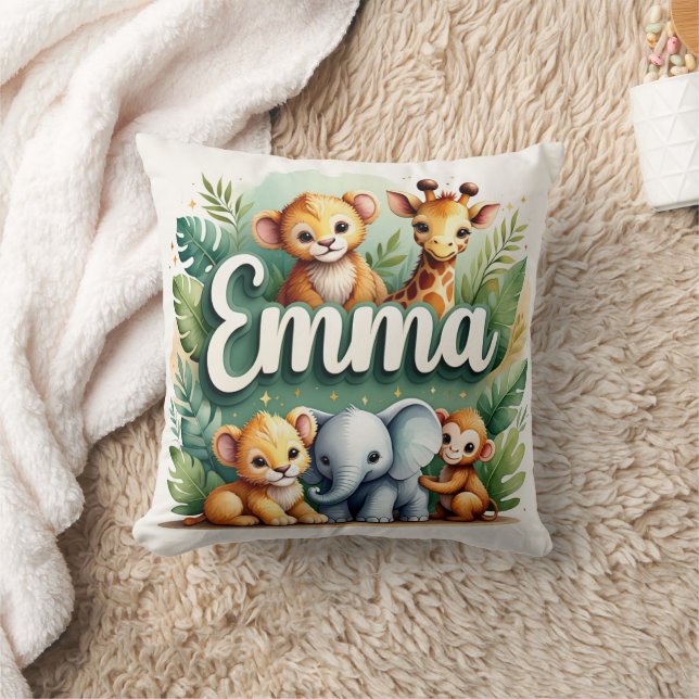 Safari Adventure Emma Throw Pillow (Blanket)
