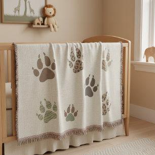 Safari Adventure Lion Paw Prints ID1270 Throw Blanket