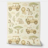 Safari Adventure Nursery Wallpaper Neutral Jungle
