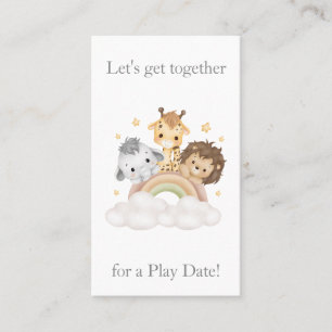 Safari Adventure Playdate Calling Card
