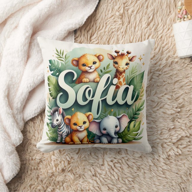 Safari Adventure Sofia Throw Pillow (Blanket)