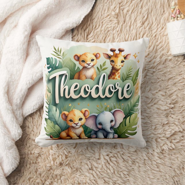 Safari Adventure Theodore Throw Pillow (Blanket)