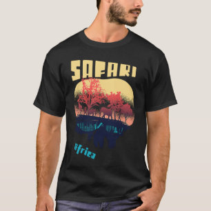 Safari Africa Serengeti Wildlife Elephants Giraffe T-Shirt