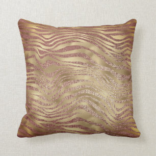 Safari African Faux Gold Python Animal Skin Skinny Cushion