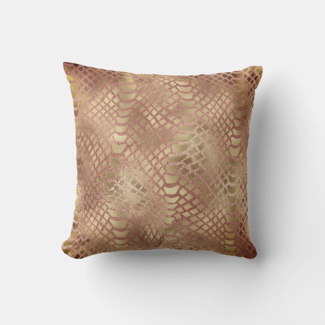 Safari African Faux Gold Python Animal Skin Skinny Cushion (Front)