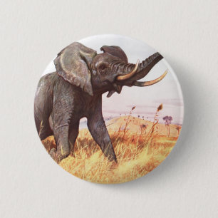 Safari African Jungle Destiny Animals Elephants 6 Cm Round Badge