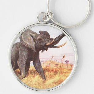 Safari African Jungle Destiny Animals Elephants Key Ring
