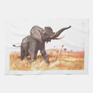 Safari African Jungle Destiny Animals Elephants Tea Towel