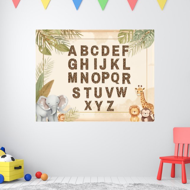 Safari Alphabet Nursery Boho Jungle Animals Poster (Creator Uploaded)