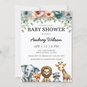 Safari and Flower Invitation