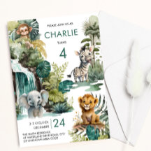 Safari and Zoo Jungle Animals Kids Birthday 