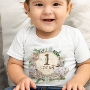 Safari Animal Babies Jungle Baby Age Name Toddler T-Shirt