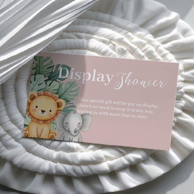 Safari Animal Baby Shower Display shower Business Card (Creator Uploaded)