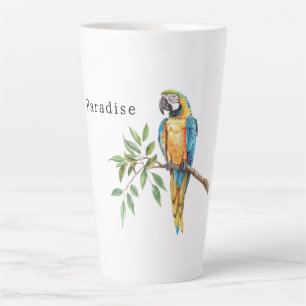 Safari Animal Bird Blue Yellow Parrot Latte Mug
