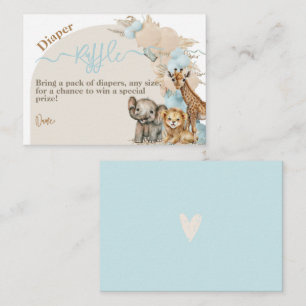 Safari animal Boho Oh Boy Baby Shower diaper Enclosure Card