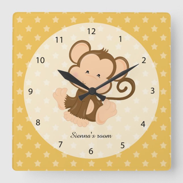 Safari Animal, choose your own background colour Square Wall Clock (Front)