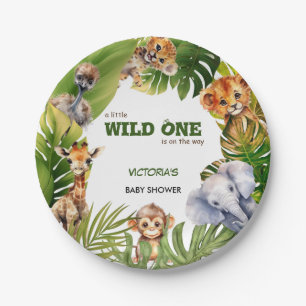 Safari Animal Cute Gender Neutral Baby Shower  Paper Plate