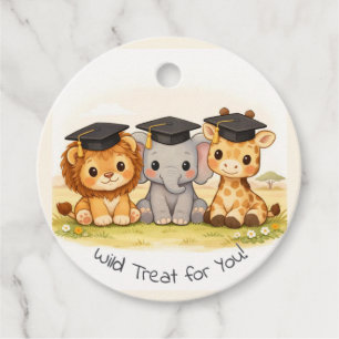 Safari Animal Graduation Party Theme for Kids Favour Tags