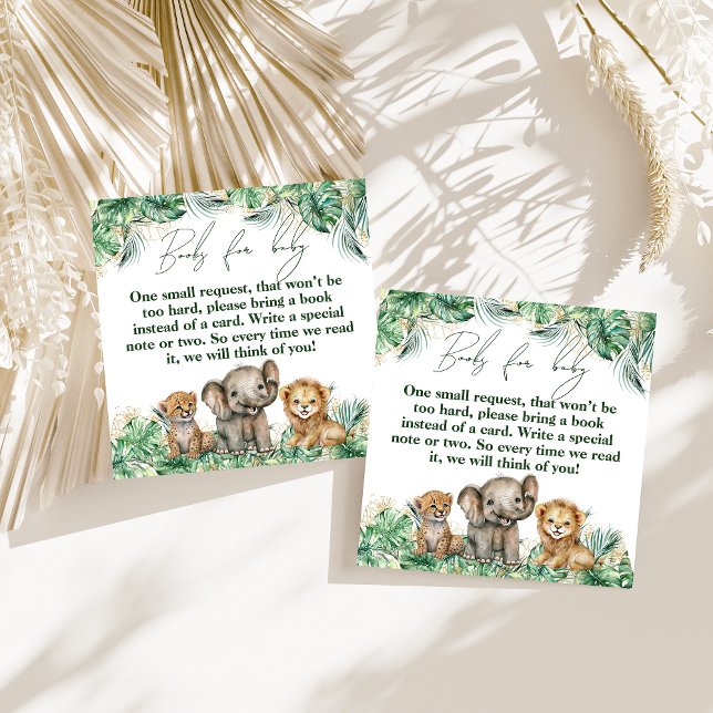 Safari Animal Jungle Green & Gold boy book Enclosure Card (Creator Uploaded)
