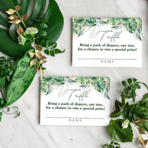 Safari Animal Jungle Green & Gold boy diaper Enclosure Card