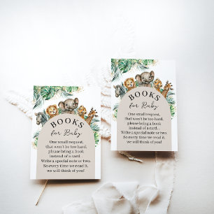 Safari Animal Jungle Modern Baby Shower books Enclosure Card