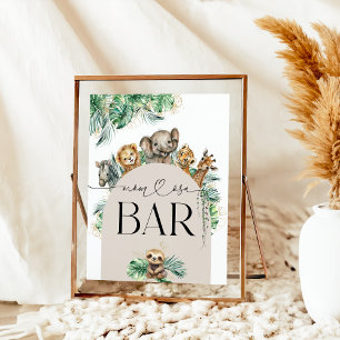 Safari Animal Jungle Modern Baby Shower Momosa bar Poster