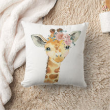 Safari Animal Nursery Art, Watercolor Giraffe Kids
