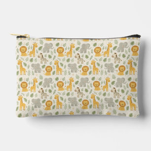Safari animal nursery print accessory pouch