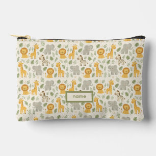 Safari animal nursery print accessory pouch