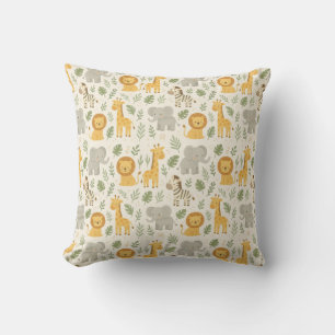 Safari animal nursery print cushion