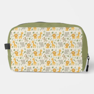Safari animal nursery print dopp kit