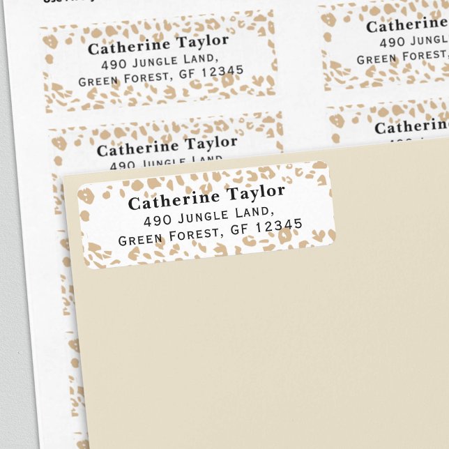 Safari Animal Print Gender Neutral Shower Return Address Label (Safari Animal Print, Simple Organic pattern return labels.)