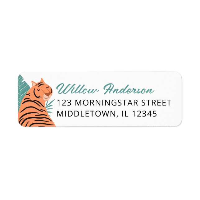 Safari Animal Tiger Return Address Label (Front)