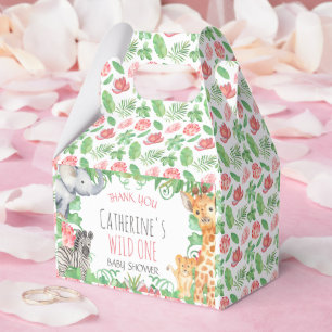 Safari Animal Topical Floral Baby Shower Thank You Favour Box