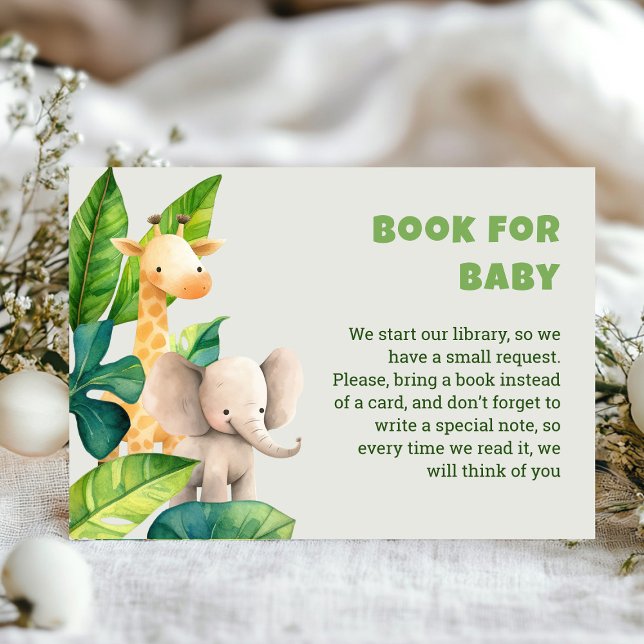 Safari animal watercolor baby shower card (Safari wild one baby shower enclosure card)